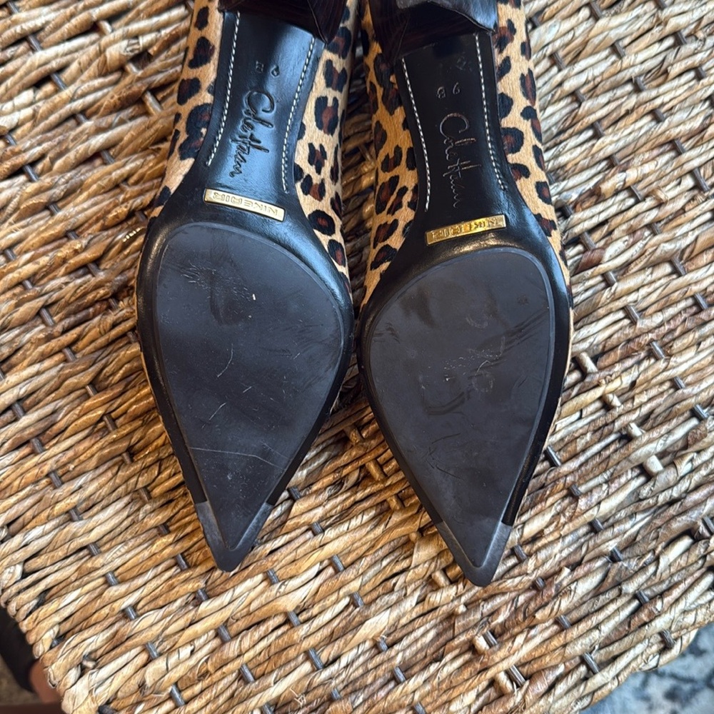 Chic Cole Haan Calfhair Leopard Print 2” Heels 👠 with Nike Air Technology Sz 9 - Picture 2 of 6